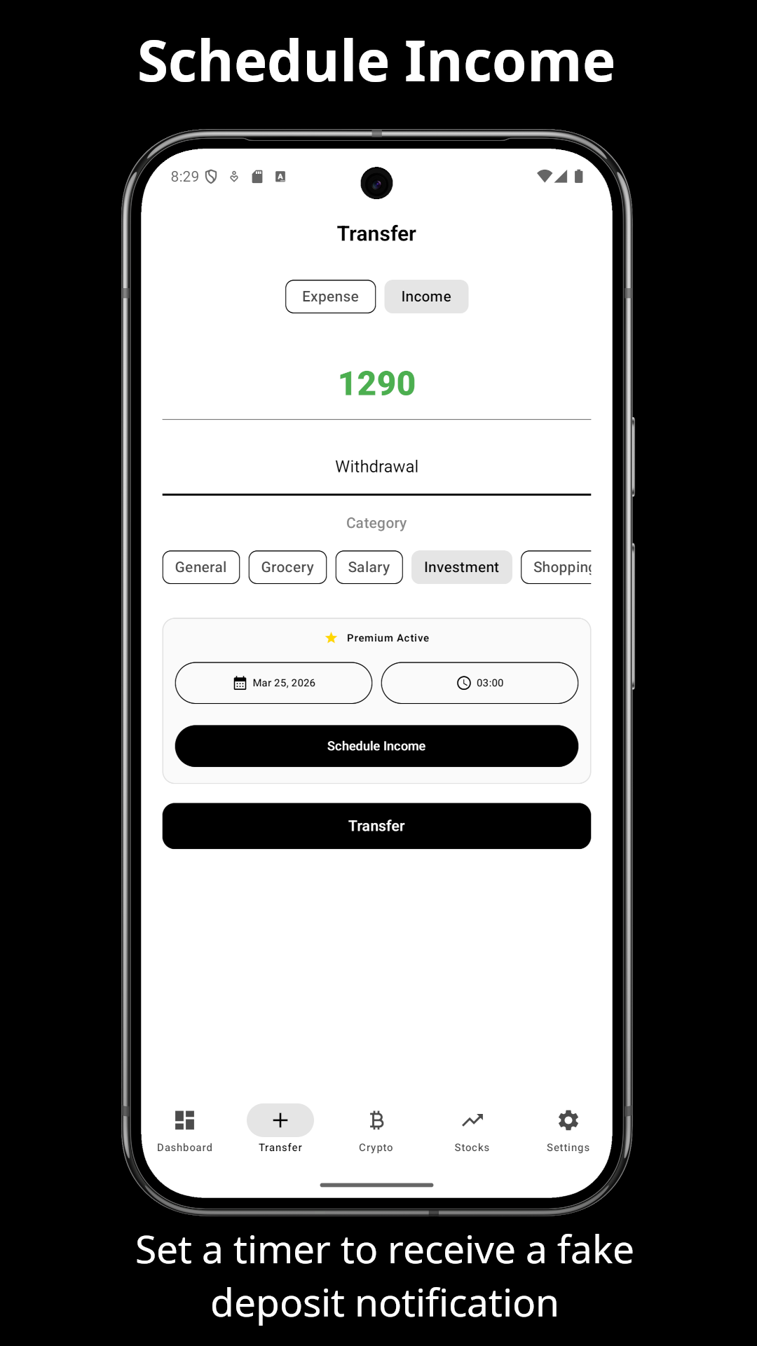 Transfer Schedule View
