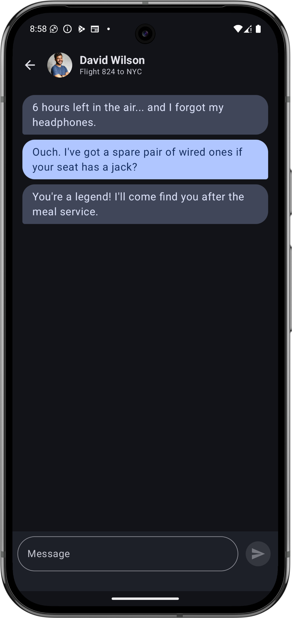 Peerly chat screen